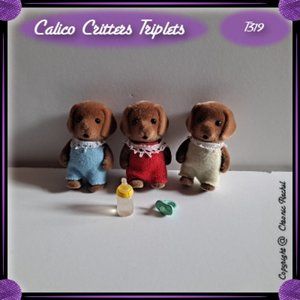 Vintage Brown Lab Baby Triplets